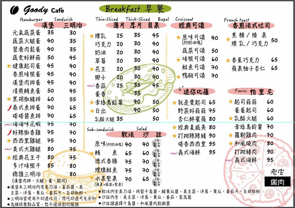 海山捷運站美食 | 新北土城【Goody Cafe’學士店】早午餐 大份量午餐簡餐 Goody菜單 - 老皮嫩肉的流水帳生活